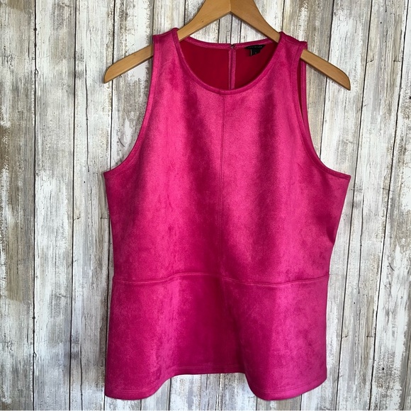 Ann Taylor Pink Suede Sleeveless Blouse - Picture 2 of 6